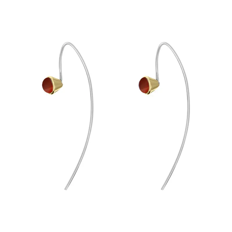 9ct Yellow Gold Sterling Silver Carnelian Stepping Stones 5mm Round Hook Earrings sold by Jura Watches product image thumbnail 3