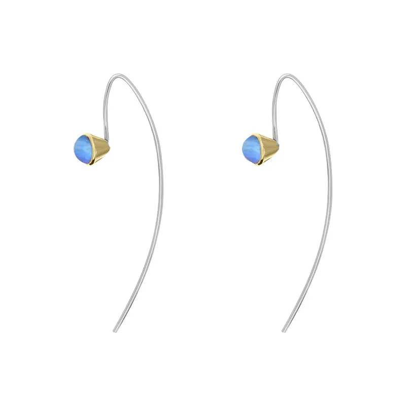 9ct Yellow Gold Sterling Silver Moonstone Stepping Stones 5mm Round Hook Earrings sold by Jura Watches product image thumbnail 3