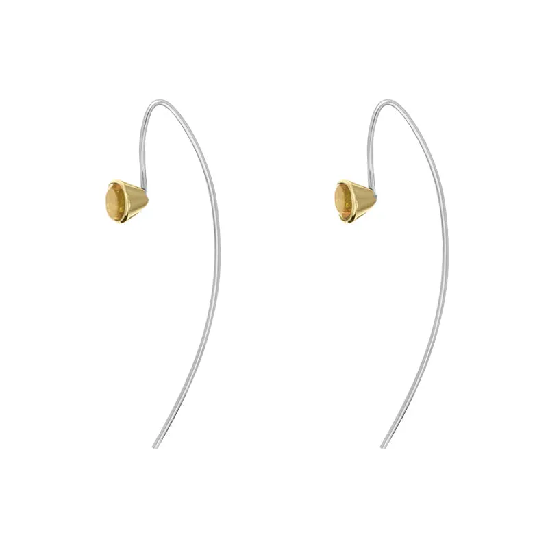 9ct Yellow Gold Sterling Silver Citrine Stepping Stones 5mm Round Hook Earrings sold by Jura Watches product image thumbnail 2