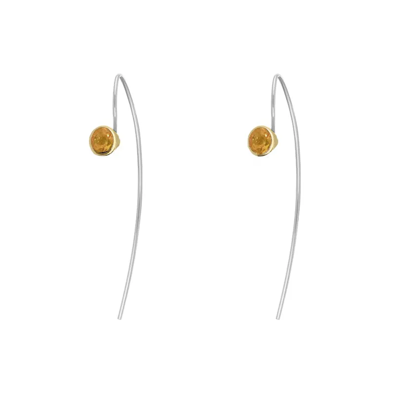 9ct Yellow Gold Sterling Silver Citrine Stepping Stones 5mm Round Hook Earrings sold by Jura Watches product image thumbnail 3