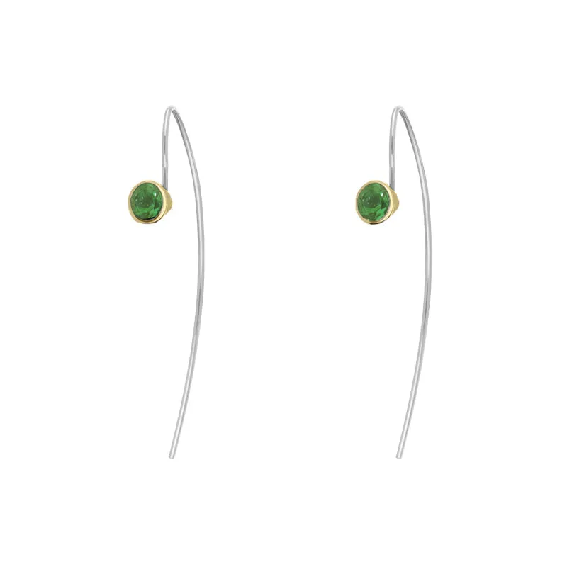 9ct Yellow Gold Sterling Silver Peridot Stepping Stones 5mm Round Hook Earrings sold by Jura Watches product image thumbnail 2