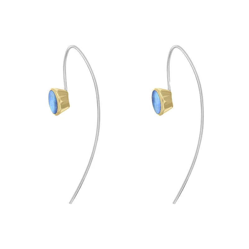 9ct Yellow Gold Sterling Silver Moonstone Stepping Stones 6x8mm Oval Hook Earrings sold by Jura Watches product image thumbnail 3