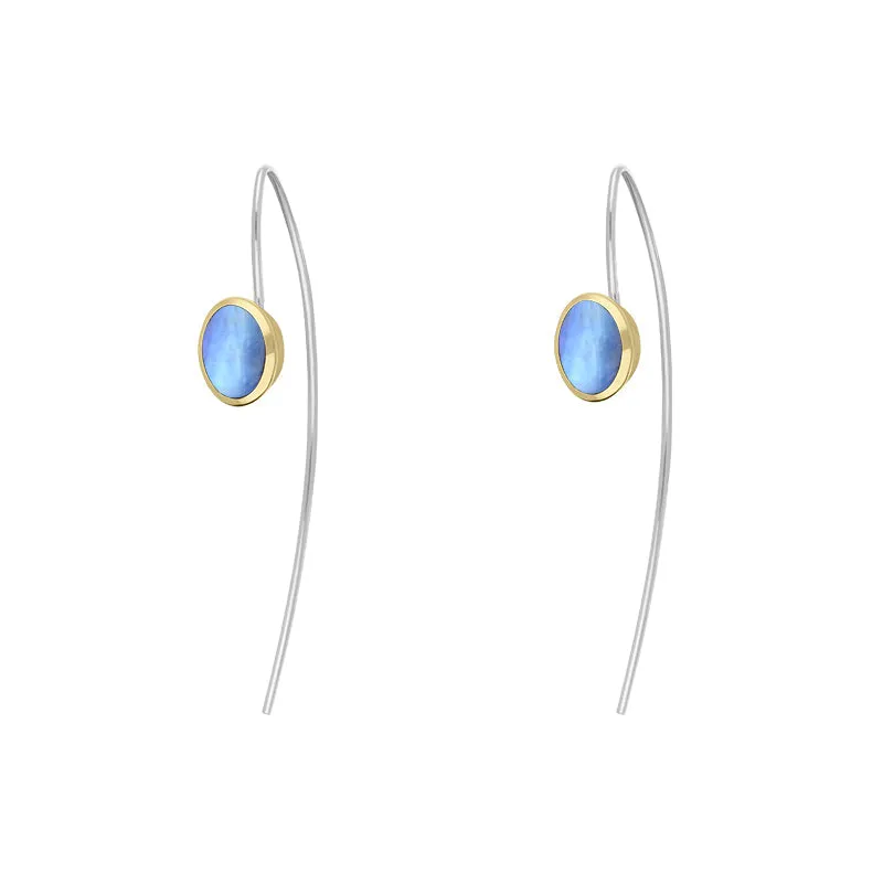 9ct Yellow Gold Sterling Silver Moonstone Stepping Stones 6x8mm Oval Hook Earrings sold by Jura Watches product image thumbnail 2