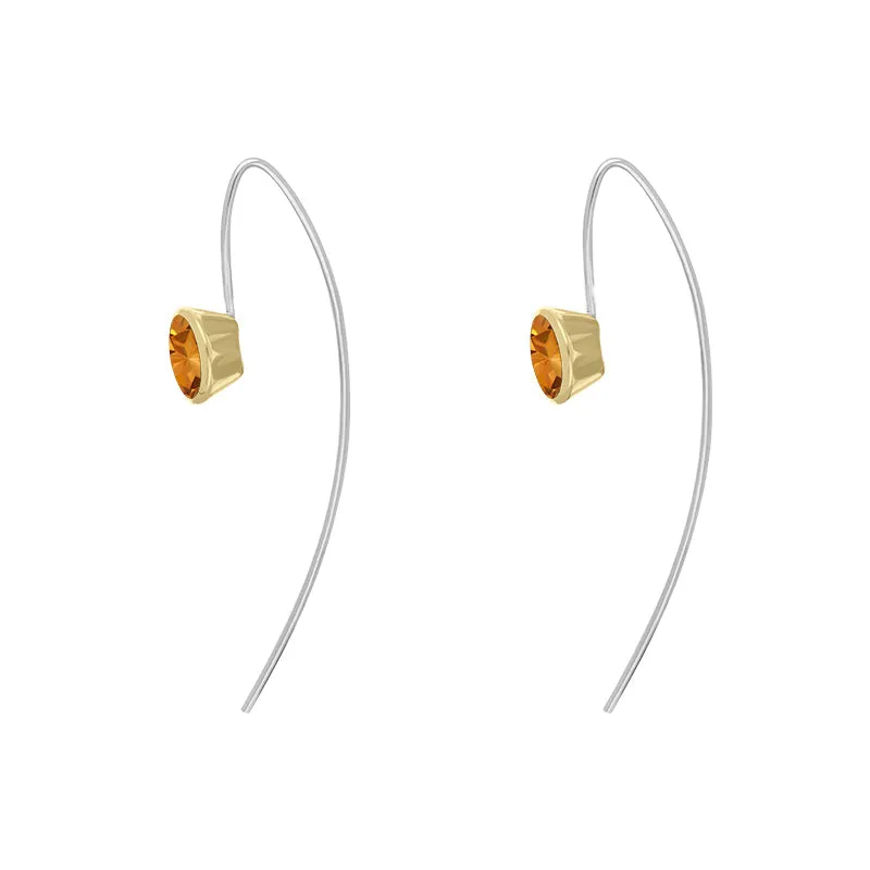 9ct Yellow Gold Sterling Silver Citrine Stepping Stones 6x8mm Oval Hook Earrings sold by Jura Watches product image thumbnail 3