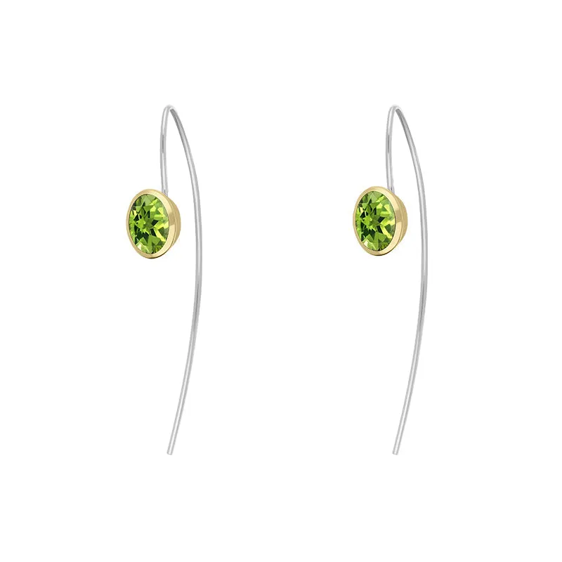 9ct Yellow Gold Sterling Silver Peridot Stepping Stones 6x8mm Oval Hook Earrings sold by Jura Watches product image thumbnail 2
