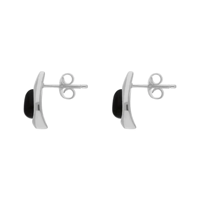 Sterling Silver Whitby Jet Small Teardrop Stud Earrings sold by Jura Watches product image thumbnail 2