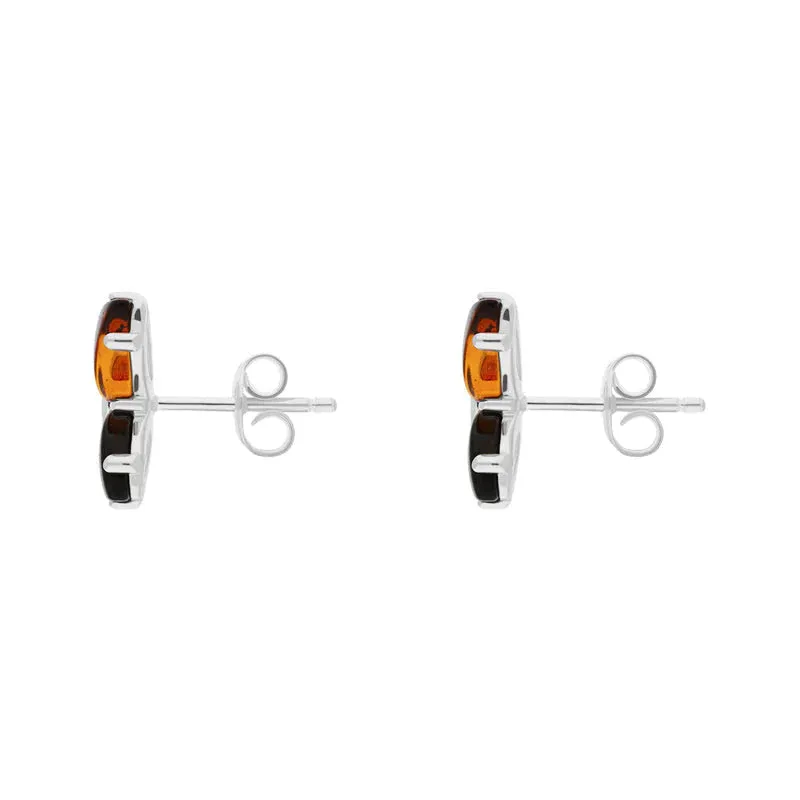 Sterling Silver Whitby Jet Amber Butterfly Stud Earrings sold by Jura Watches product image thumbnail 2