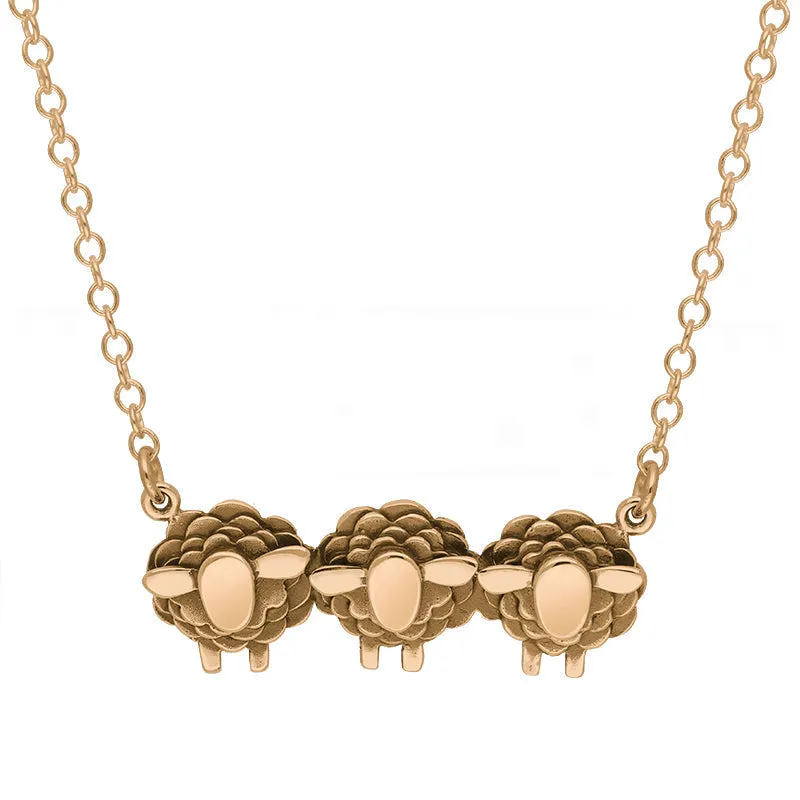 18ct Rose Gold Three Sheep Necklace sold by Jura Watches