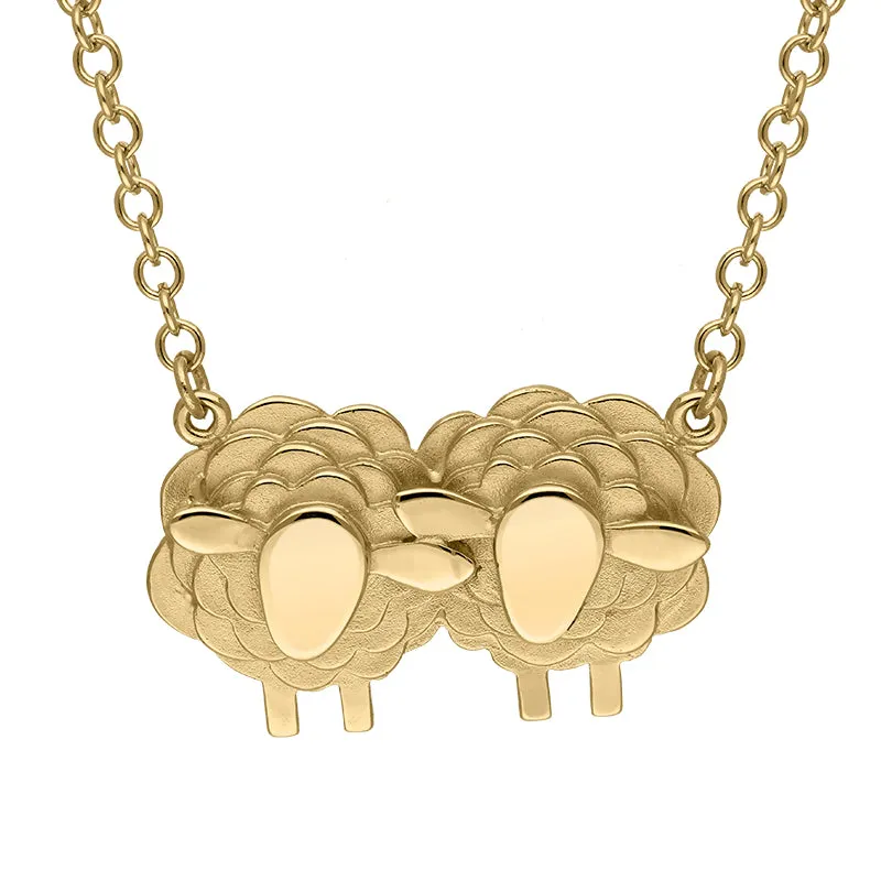 9ct Yellow Gold Two Large Sheep Necklace sold by Jura Watches