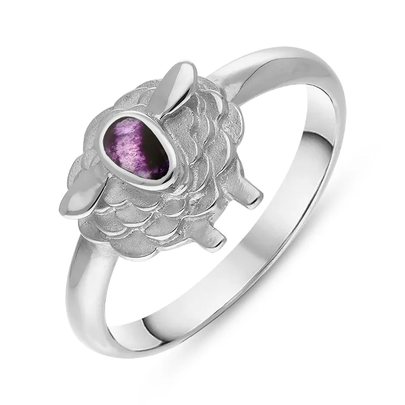 Sterling Silver Blue John Sheep Ring sold by Jura Watches