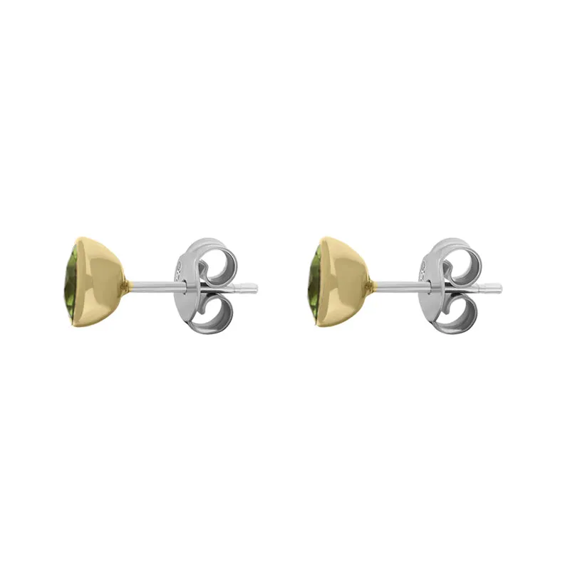 9ct Yellow Gold Sterling Silver Peridot Stepping Stones Round Stud Earrings sold by Jura Watches product image thumbnail 2