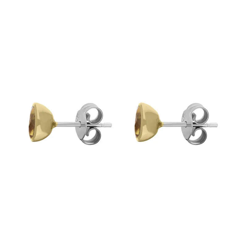 9ct Yellow Gold Sterling Silver Citrine Stepping Stones Round Stud Earrings sold by Jura Watches product image thumbnail 2