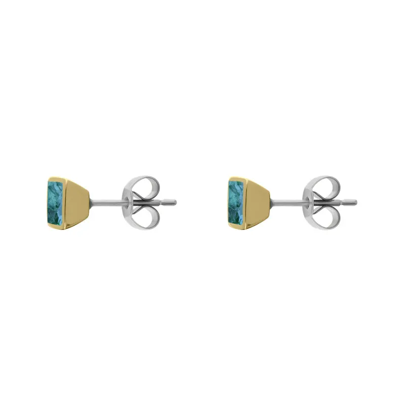 9ct Yellow Gold Sterling Silver Topaz Stepping Stones Square Stud Earrings sold by Jura Watches product image thumbnail 2