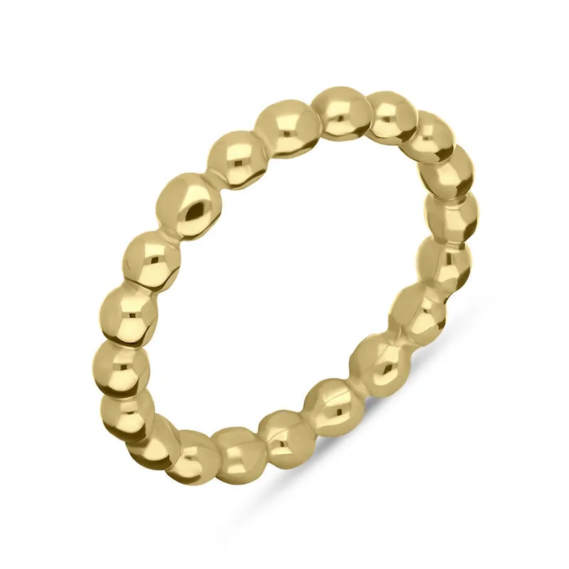 18ct Yellow Gold Stepping Stones Beaded Stacking Ring sold by Jura Watches