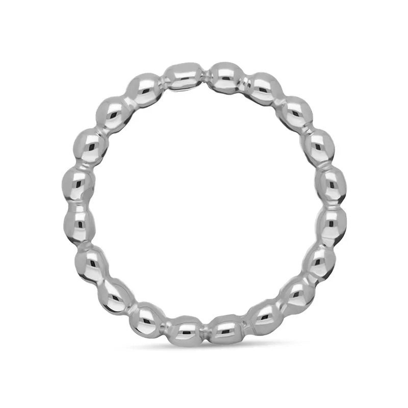 18ct White Gold Stepping Stones Beaded Stacking Ring sold by Jura Watches product image thumbnail 2