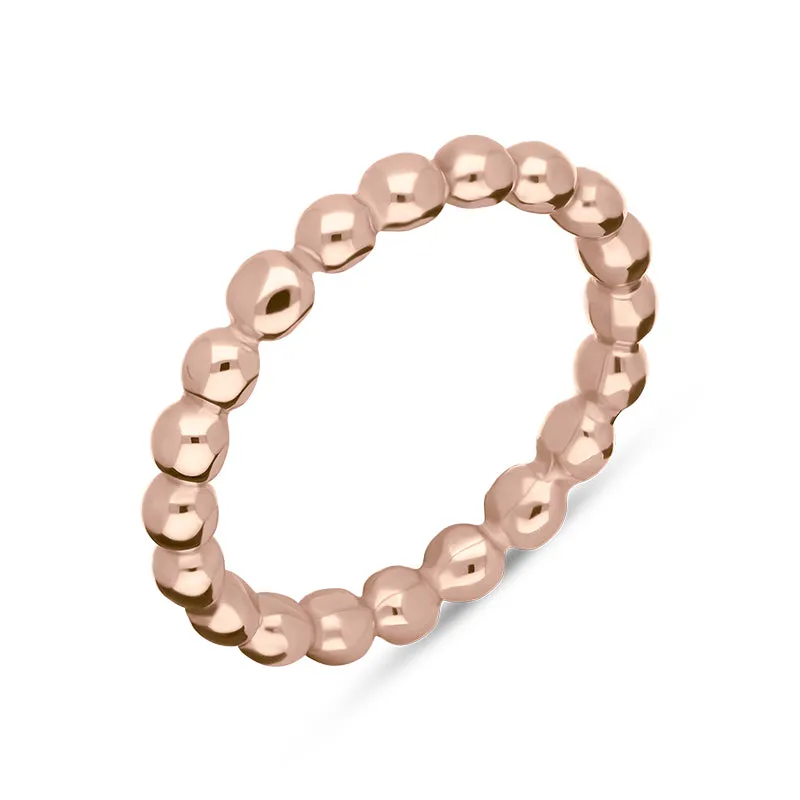 9ct Rose Gold Stepping Stones Beaded Stacking Ring sold by Jura Watches