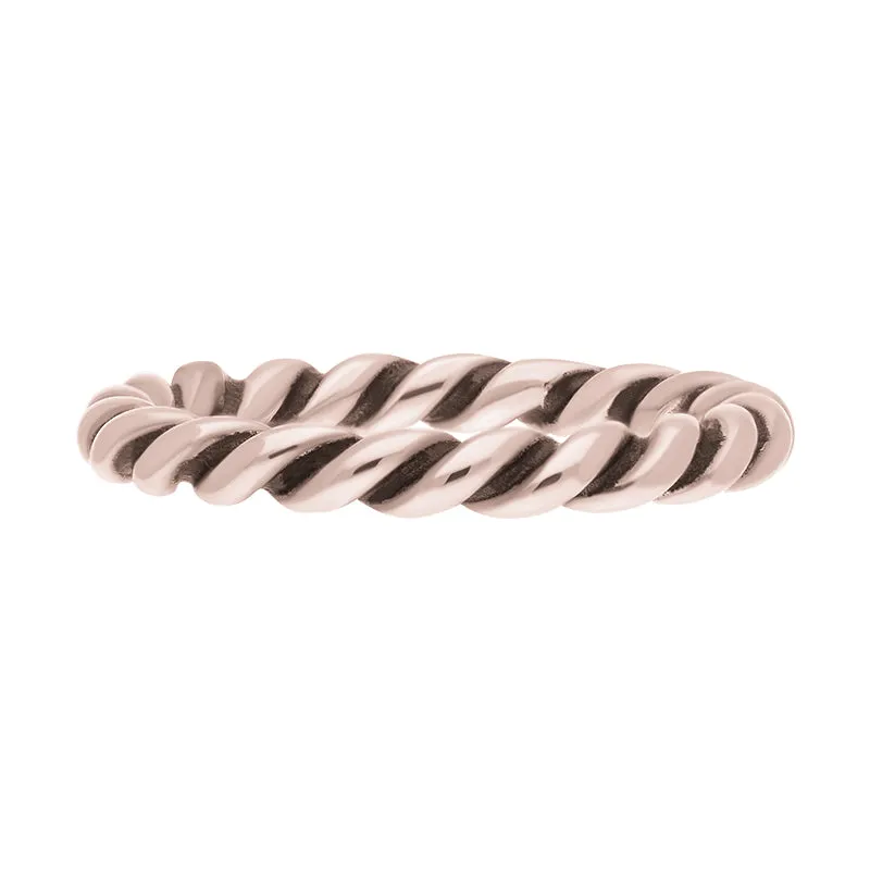 18ct Rose Gold Stepping Stones Twisted Rope Stacking Ring sold by Jura Watches product image thumbnail 3