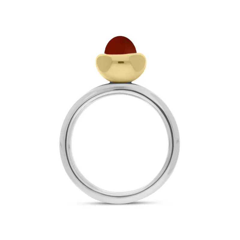 9ct Yellow Gold Carnelian Stepping Stones Bead Cup Stacking Ring sold by Jura Watches product image thumbnail 2