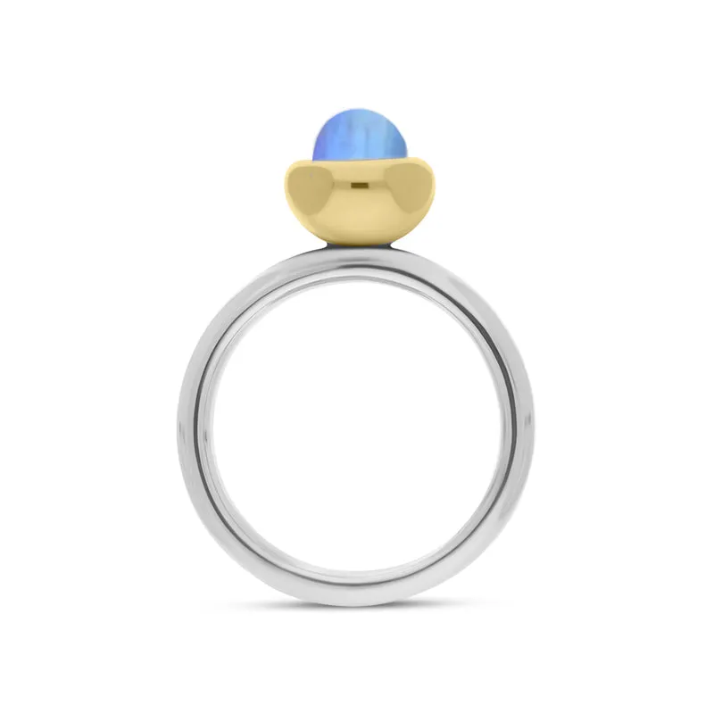 9ct Yellow Gold Moonstone Stepping Stones Bead Cup Stacking Ring sold by Jura Watches product image thumbnail 2