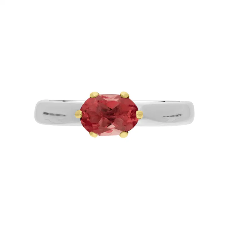 9ct Yellow Gold Sterling Silver Garnet Stepping Stones 4x7mm Oval Claw Set Ring sold by Jura Watches product image thumbnail 3