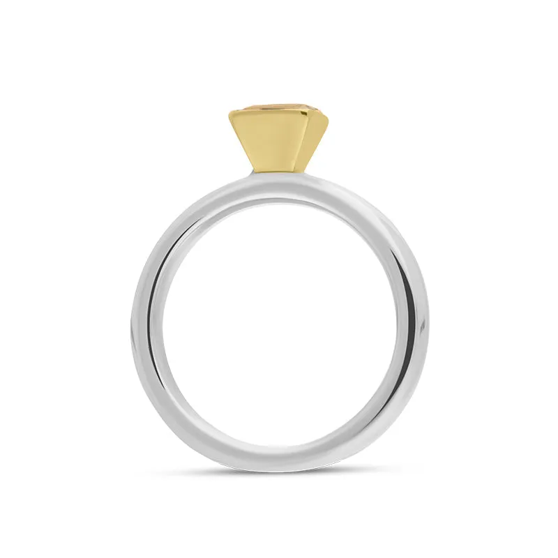 9ct Yellow Gold Sterling Silver Citrine Stepping Stones 5mm Square Bezel Set Ring sold by Jura Watches product image thumbnail 3