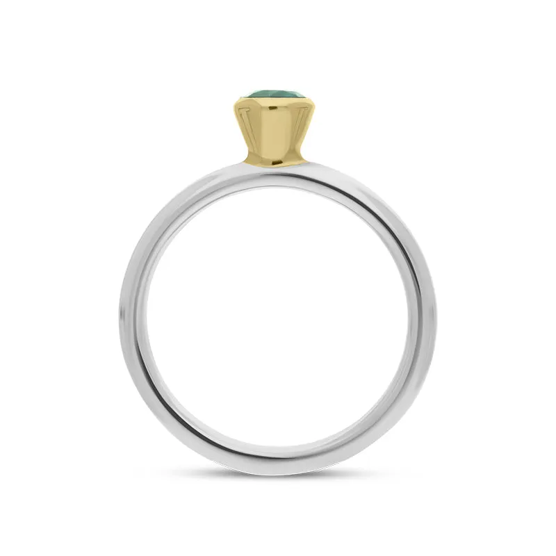 9ct Yellow Gold Sterling Silver Peridot Stepping Stones 5mm Round Bezel Set Ring sold by Jura Watches product image thumbnail 3