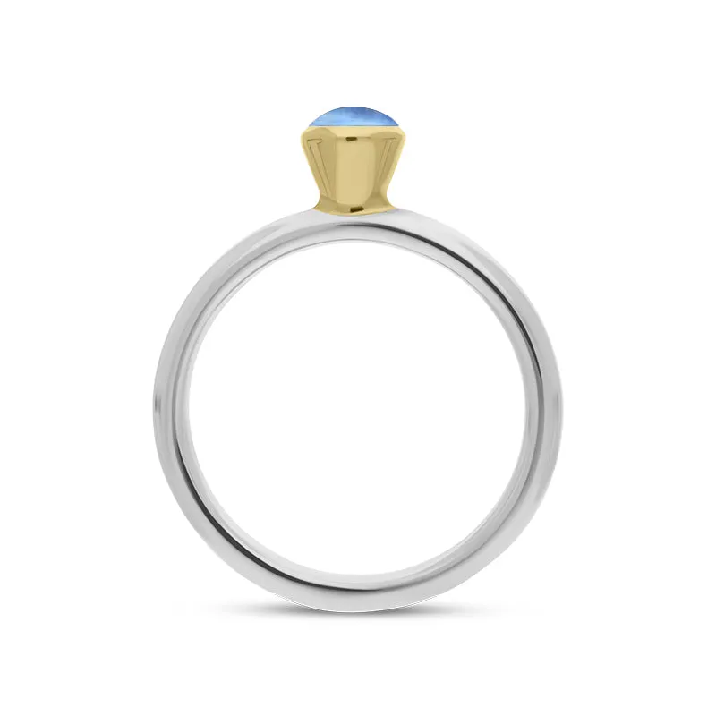 9ct Yellow Gold Sterling Silver Moonstone Stepping Stones 5mm Round Bezel Set Ring sold by Jura Watches product image thumbnail 3