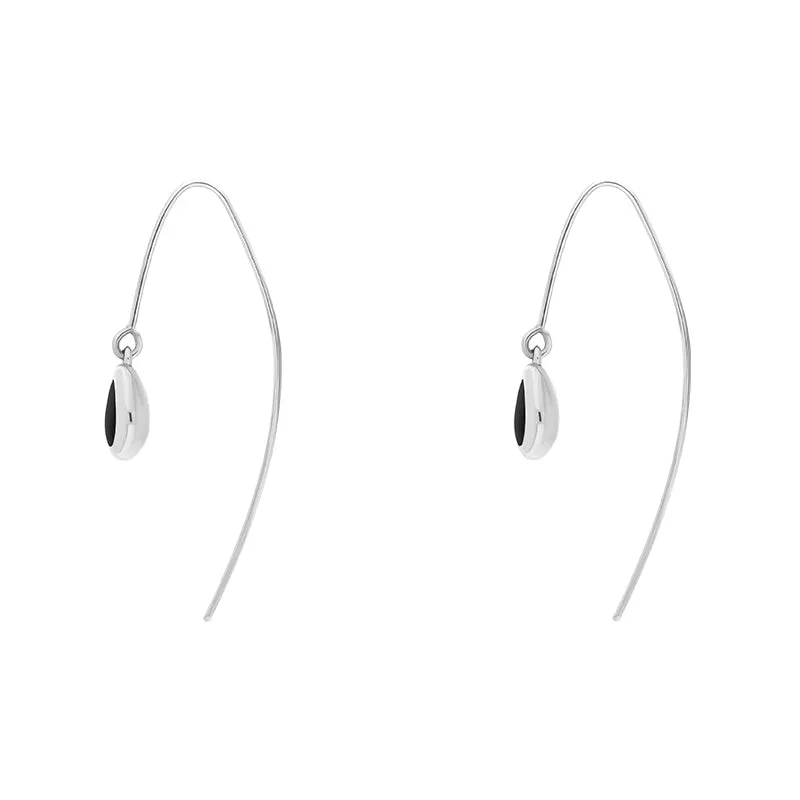 Sterling Silver Whitby Jet Cross Disc Drop Earrings sold by Jura Watches product image thumbnail 3