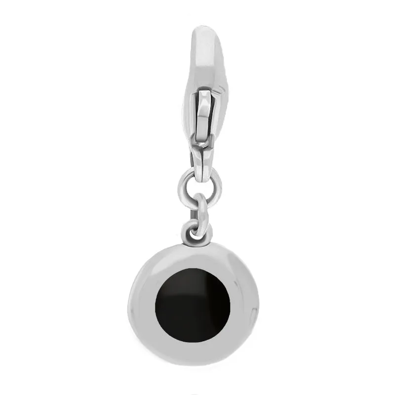 Sterling Silver Whitby Jet Round Shaped Heart Clip Charm sold by Jura Watches product image thumbnail 2