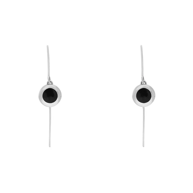 9ct White Gold Whitby Jet Star Disc Drop Earrings sold by Jura Watches product image thumbnail 2
