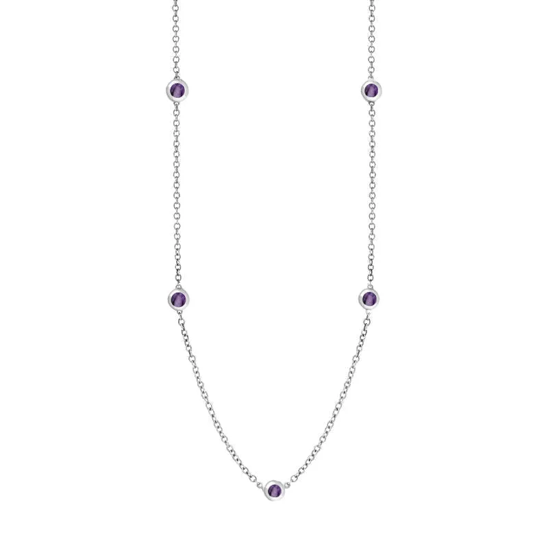 9ct White Gold Blue John Heart Link Disc Chain Necklace sold by Jura Watches product image thumbnail 2