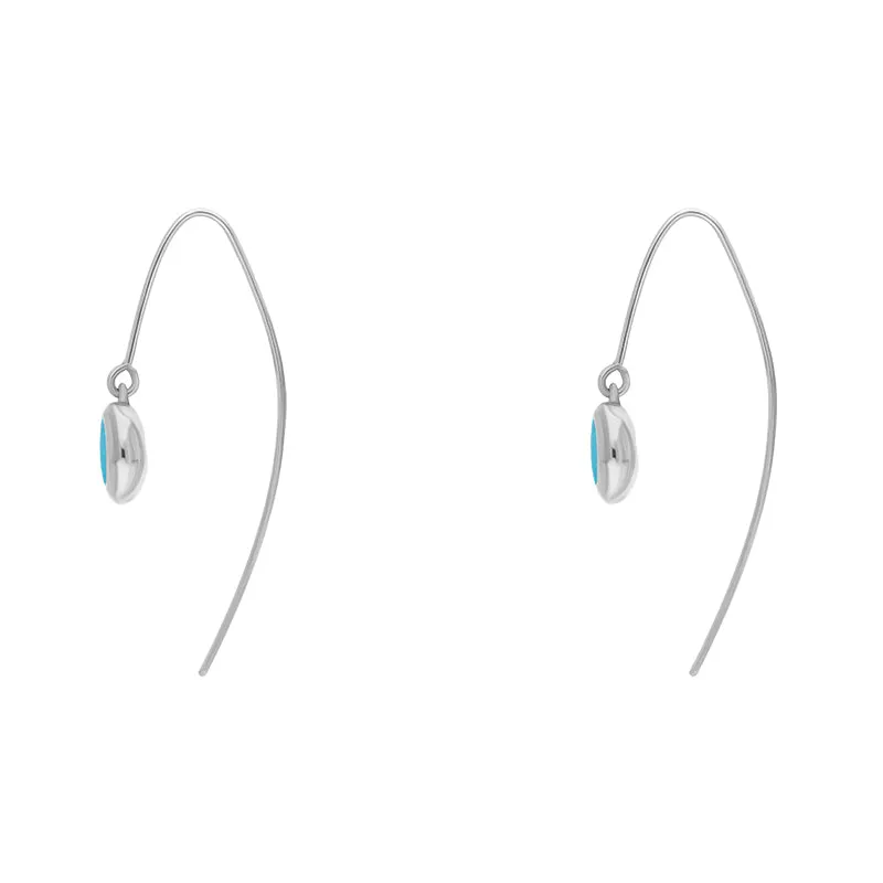 9ct White Gold Turquoise Star Disc Drop Earrings sold by Jura Watches product image thumbnail 3