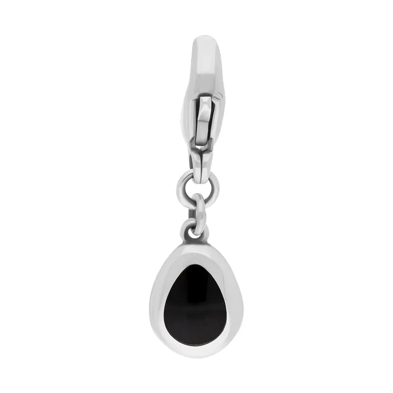 18ct White Gold Whitby Jet Pear Shaped Cross Clip Charm sold by Jura Watches product image thumbnail 2