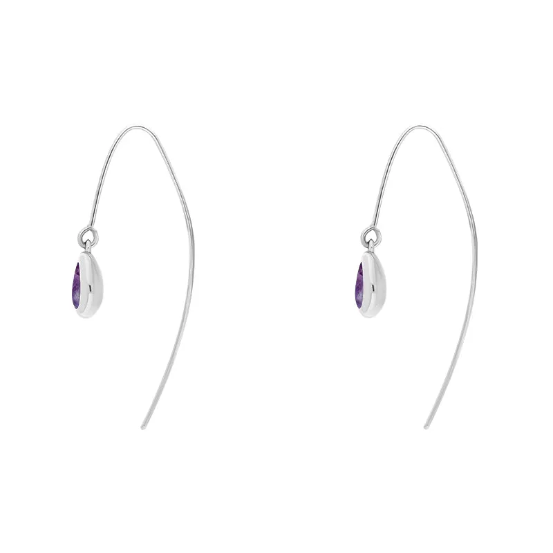 18ct White Gold Blue John Cross Disc Drop Earrings sold by Jura Watches product image thumbnail 3