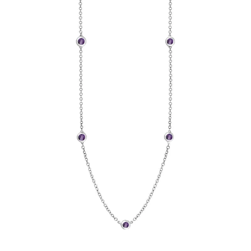 18ct White Gold Blue John Star Link Disc Chain Necklace sold by Jura Watches product image thumbnail 2