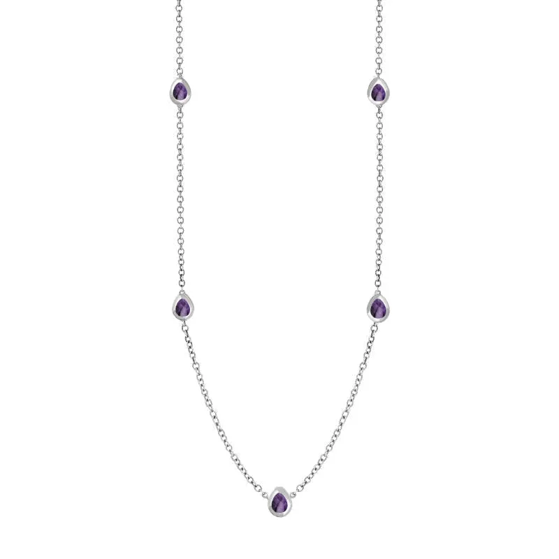 18ct White Gold Blue John Cross Link Disc Chain Necklace sold by Jura Watches product image thumbnail 2