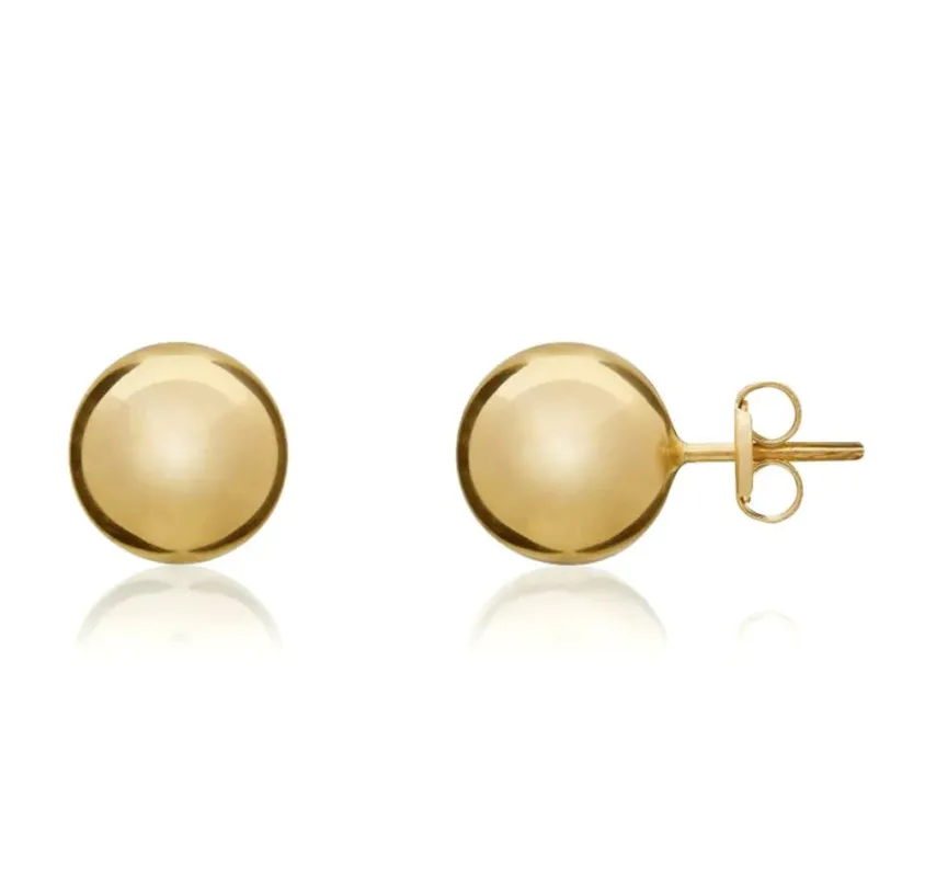 9ct Yellow Gold 9mm Ball Stud Earrings sold by Jura Watches