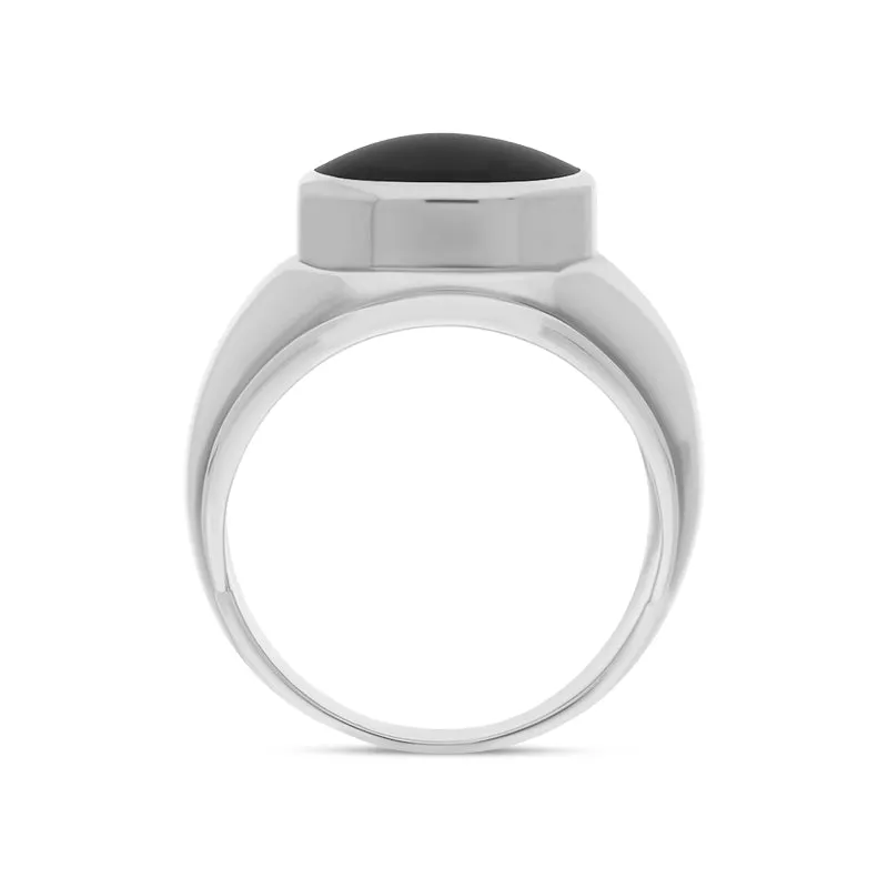 Sterling Silver Whitby Jet Broad Shank Oval Ring sold by Jura Watches product image thumbnail 3
