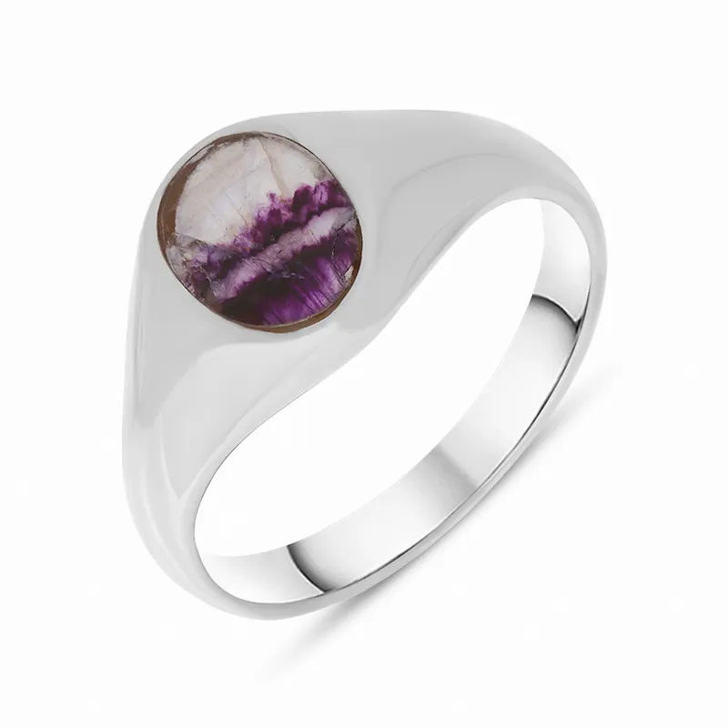 Sterling Silver Blue John Small Oval Signet Ring sold by Jura Watches