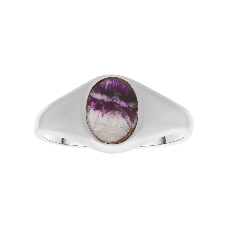 Sterling Silver Blue John Small Oval Signet Ring sold by Jura Watches product image thumbnail 2