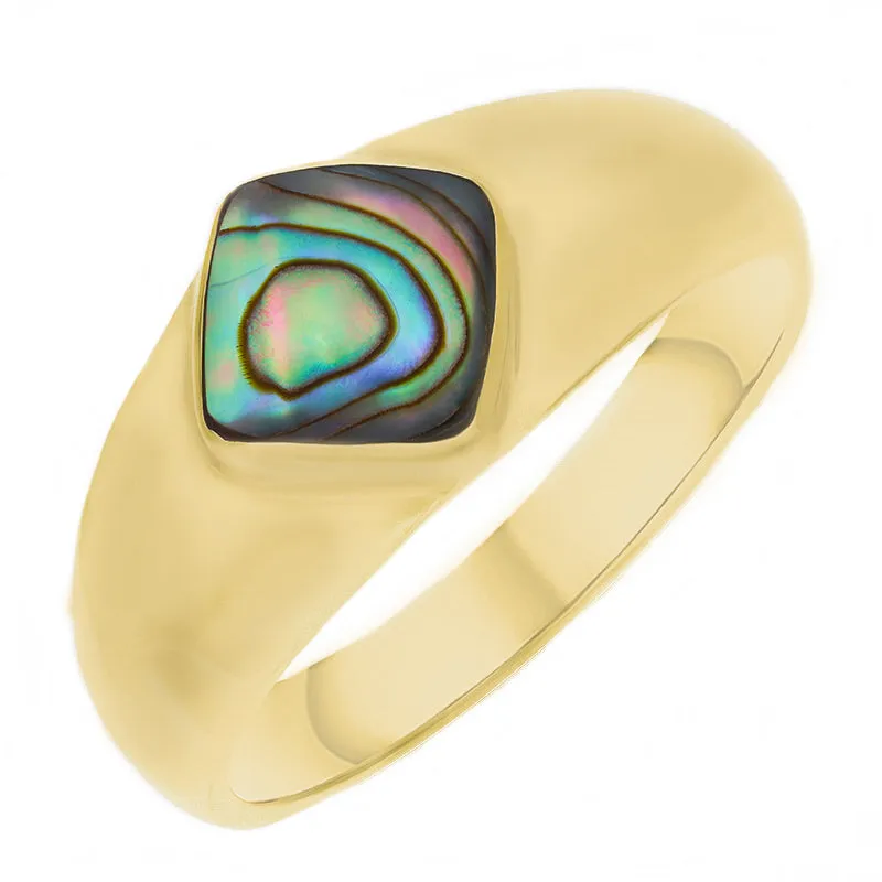 9ct Yellow Gold Abalone Cushion Shape Ring sold by Jura Watches