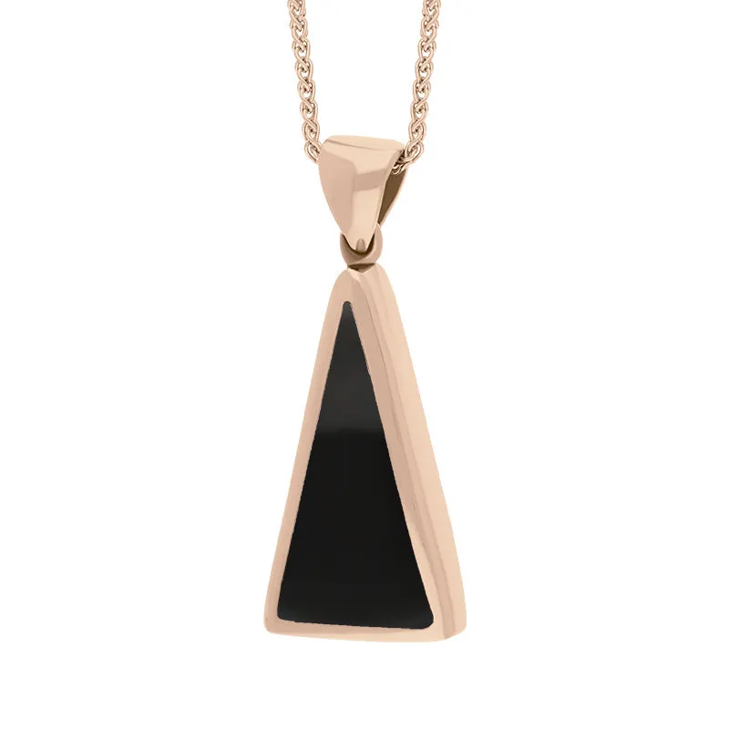 9ct Rose Gold Whitby Jet Turquoise Small Double Sided Triangular Fob Necklace sold by Jura Watches product image thumbnail 3