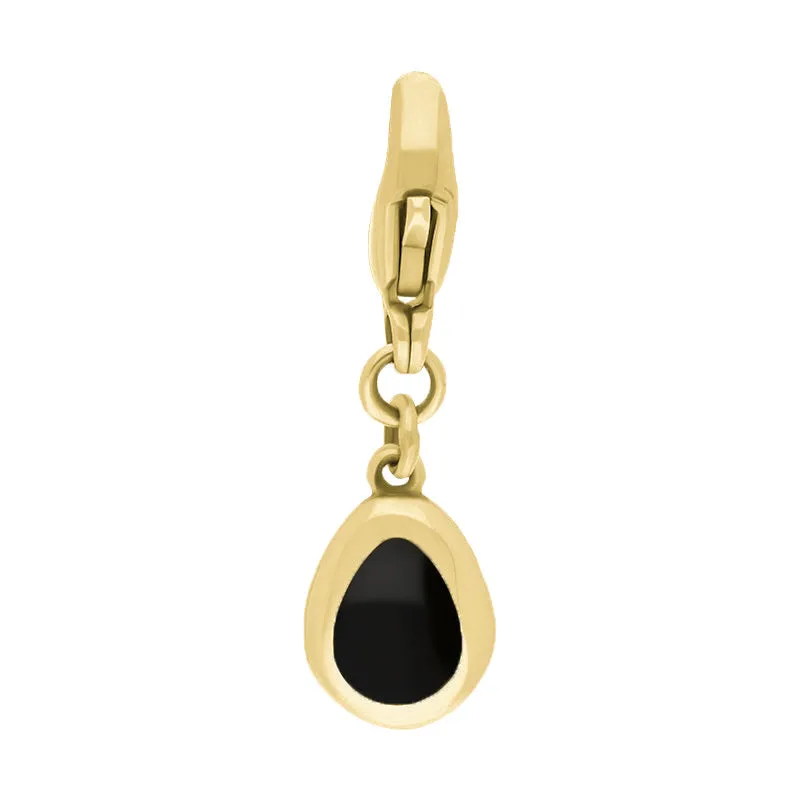 9ct Yellow Gold Whitby Jet Pear Shaped Cross Clip Charm sold by Jura Watches product image thumbnail 2