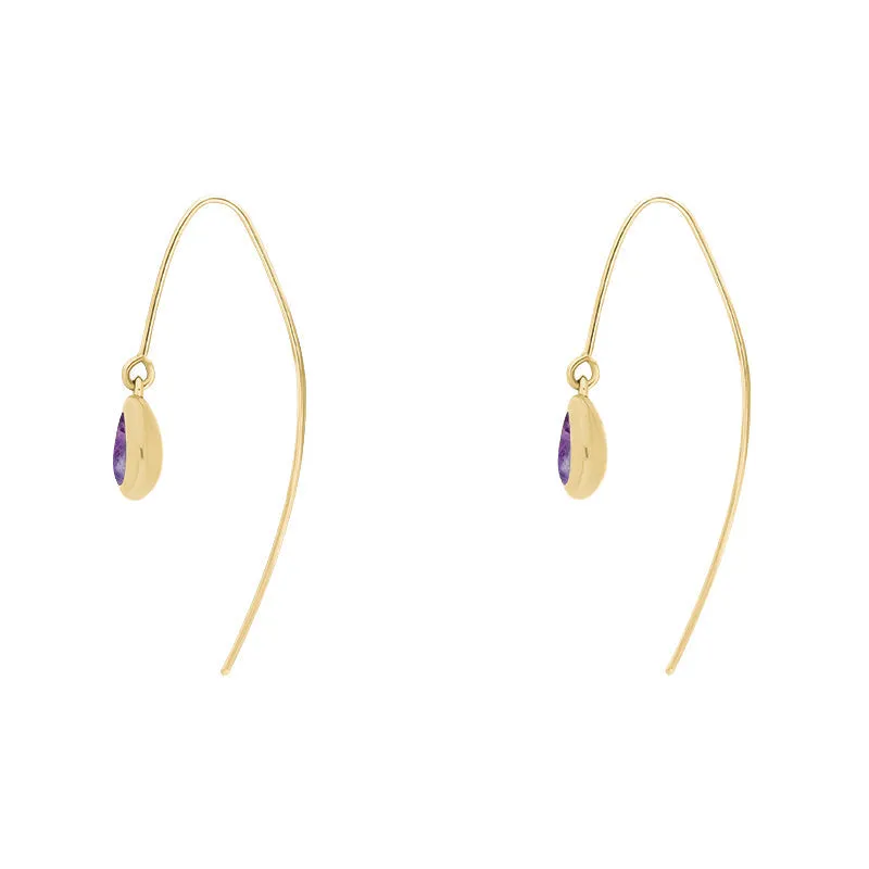 9ct Yellow Gold Blue John Cross Disc Drop Earrings sold by Jura Watches product image thumbnail 3
