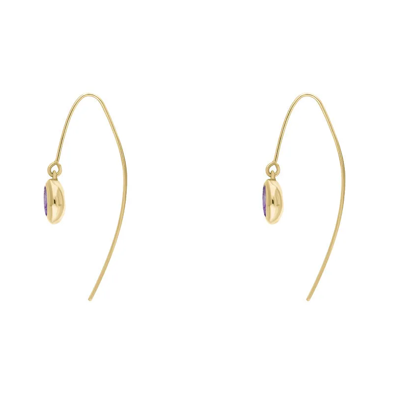 9ct Yellow Gold Blue John Heart Disc Drop Earrings sold by Jura Watches product image thumbnail 3