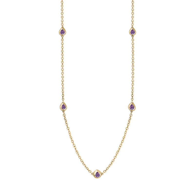 9ct Yellow Gold Blue John Fleur De Lis Link Disc Chain Necklace sold by Jura Watches product image thumbnail 2