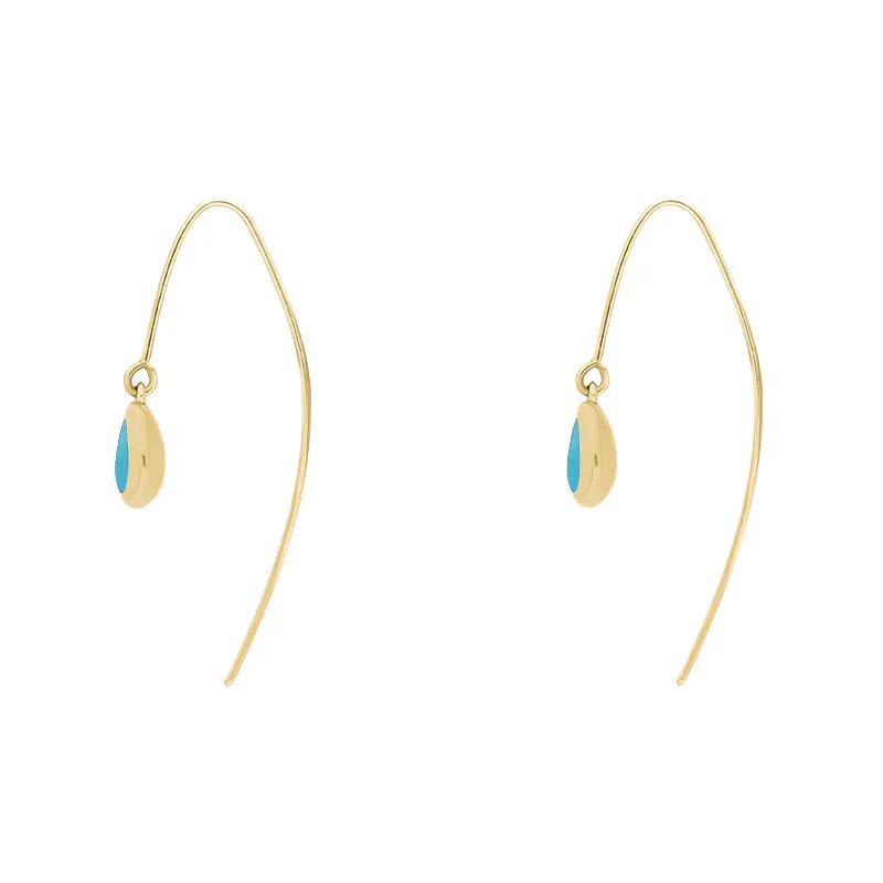 9ct Yellow Gold Turquoise Cross Disc Drop Earrings sold by Jura Watches product image thumbnail 3