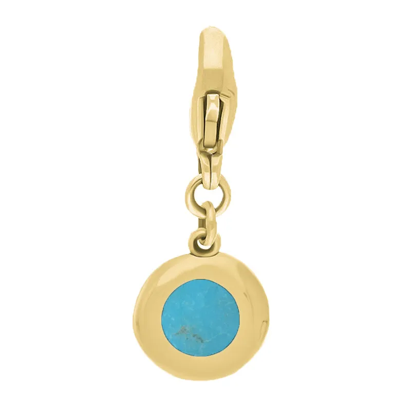 9ct Yellow Gold Turquoise Round Shaped Heart Clip Charm sold by Jura Watches product image thumbnail 2