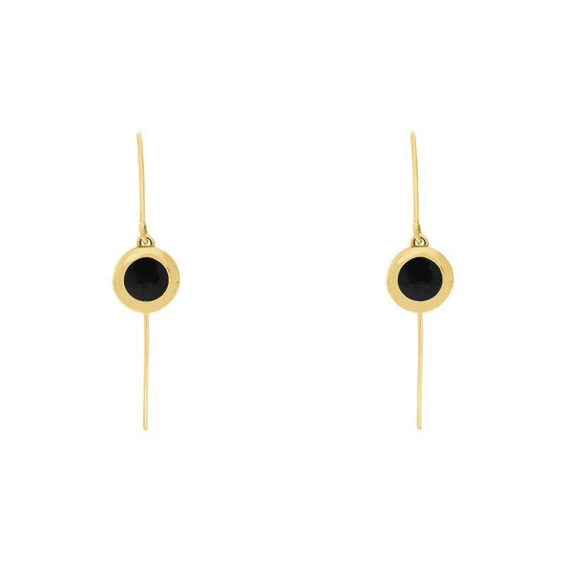 18ct Yellow Gold Whitby Jet Star Disc Drop Earrings sold by Jura Watches product image thumbnail 2