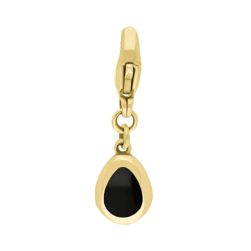 18ct Yellow Gold Whitby Jet Pear Shaped Fleur De Lis Clip Charm sold by Jura Watches product image thumbnail 2